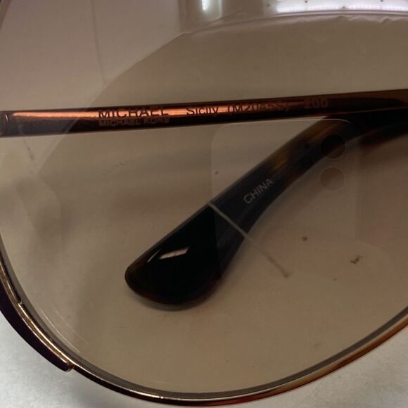 MICHAEL KORS SICILY M2045S 200 ROSE GOLD BROWN 59/13 59mm AVIATOR SUNGLASS G921 - Picture 9 of 9